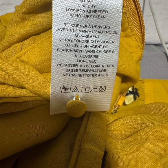 ANTHROPOLOGIE. Maeve Mustard Floral Embellished Blouse size 14 - Picture 6 of 14